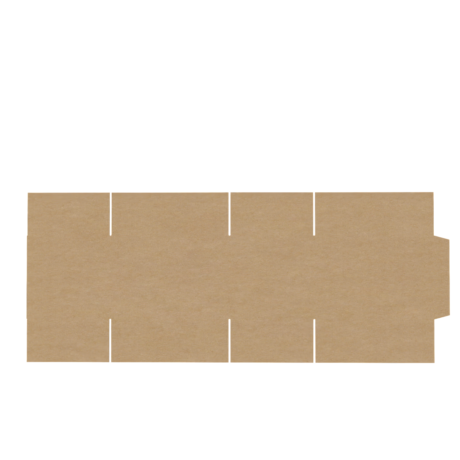 Natural kraft B5 carton box flat view showing full layout and packaging structure