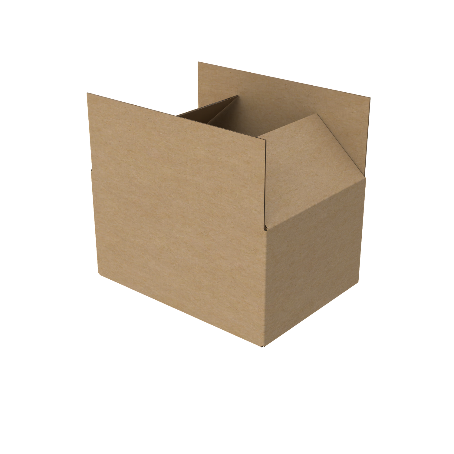 Natural kraft double A4 carton box open to show durable interior for secure packaging