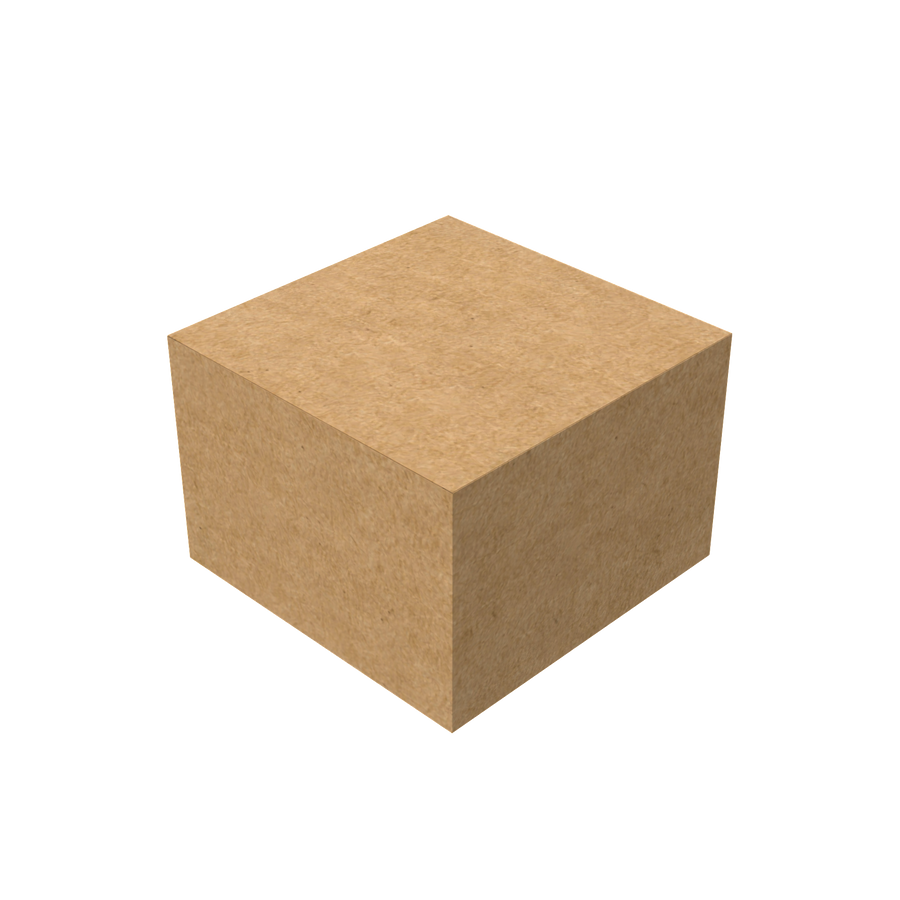 Natural kraft large square cake and gift box closed for eco-friendly packaging and presentation