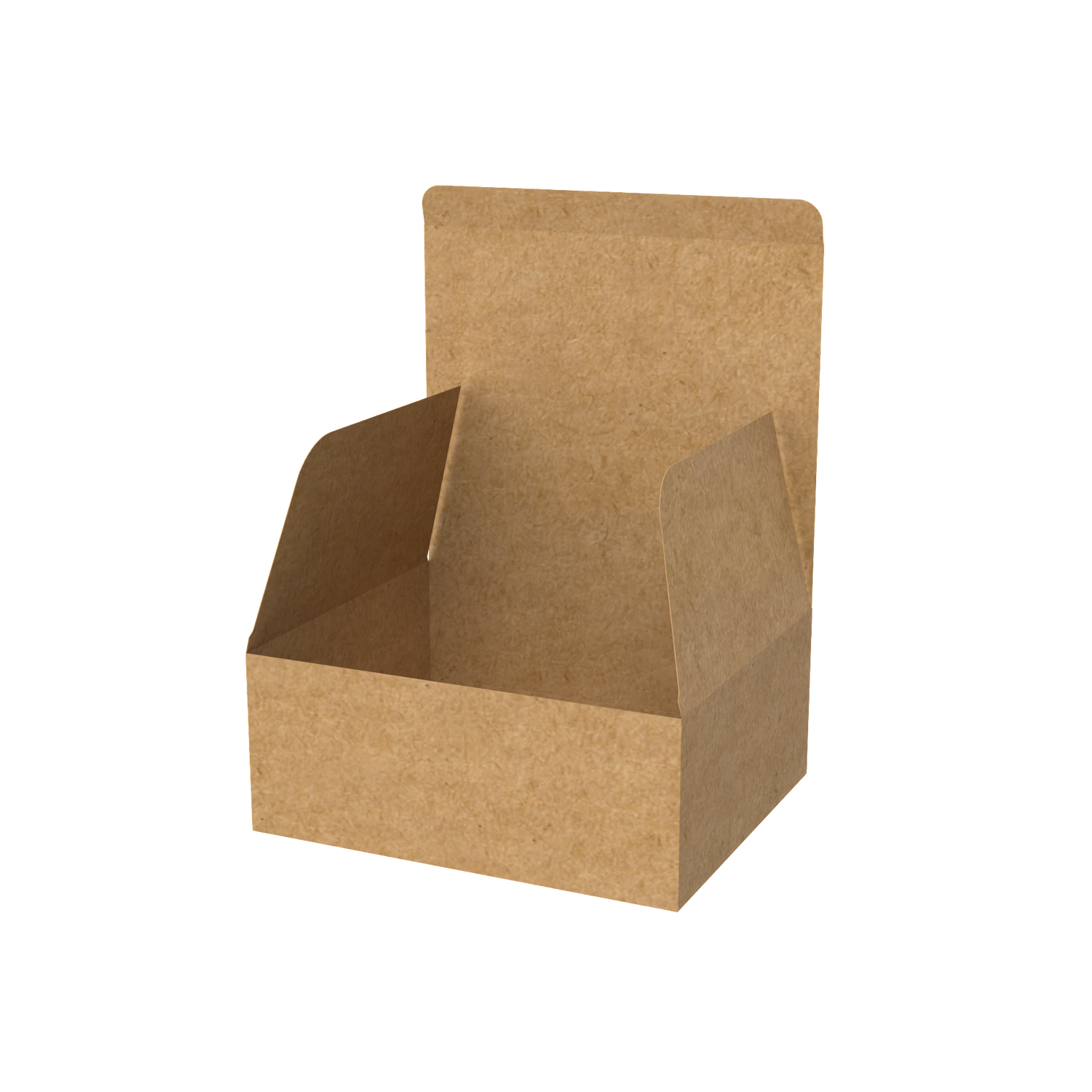 Natural kraft e-commerce mailer box open to reveal large interior for versatile product packing