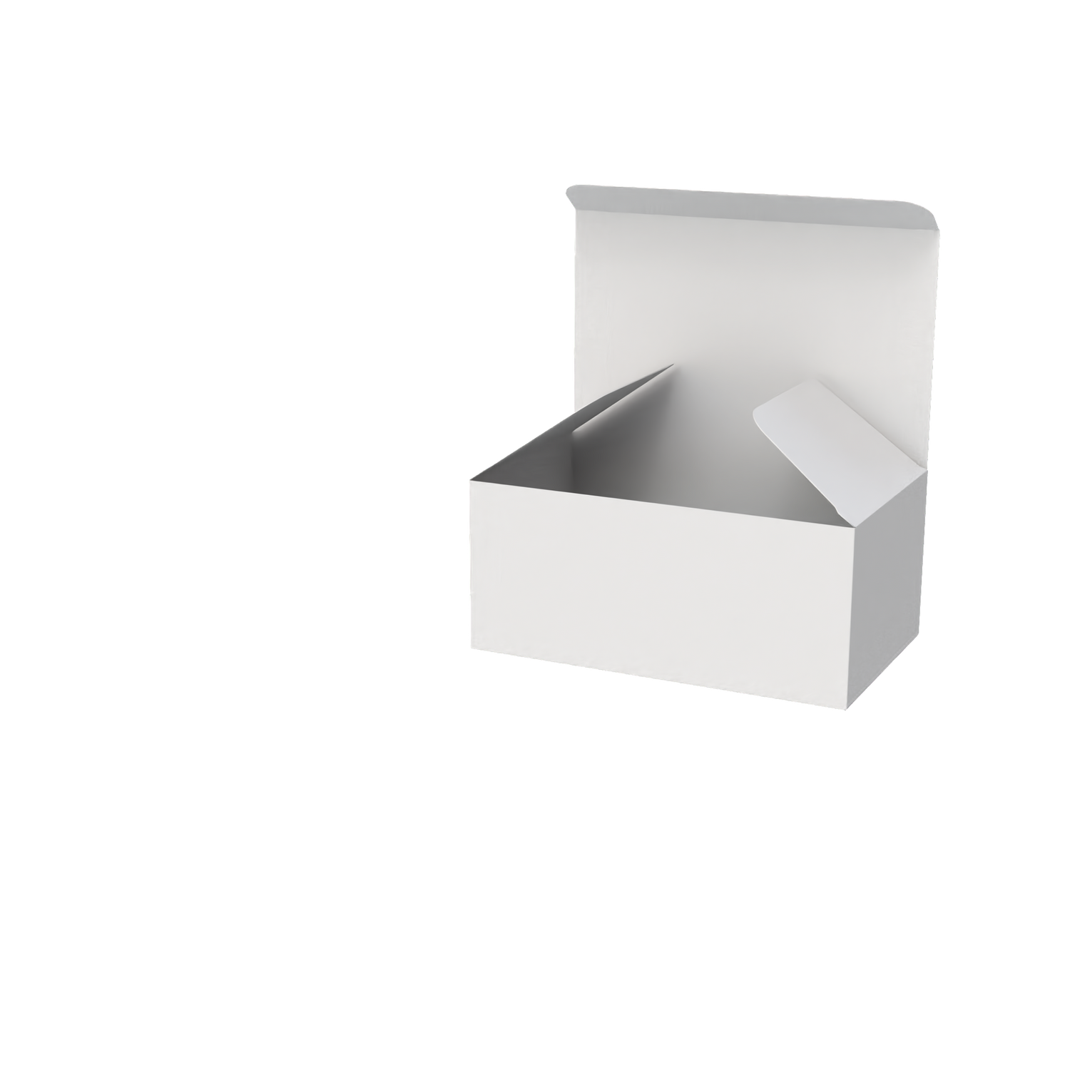 White medium tube mailer box open to show interior for rolled documents or prints