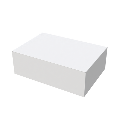 White medium e-commerce mailer box closed for secure and versatile online shipping