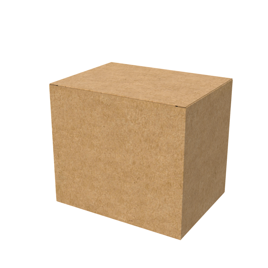 Natural kraft cardboard mug box closed for eco-friendly gift packaging and shipping