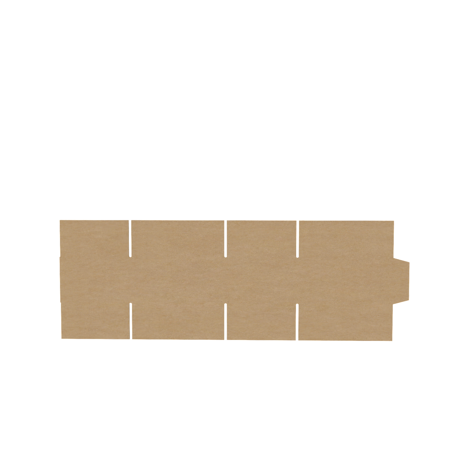 Small e-commerce shipping carton flat layout showing full box structure and design