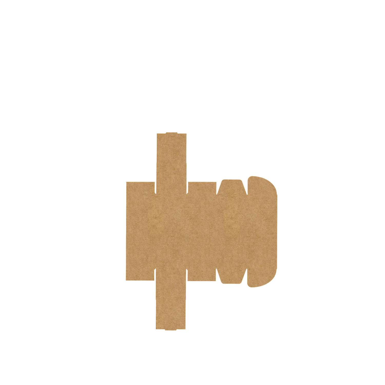 Natural kraft tube mailer box flat view showing full layout for packaging and assembly reference