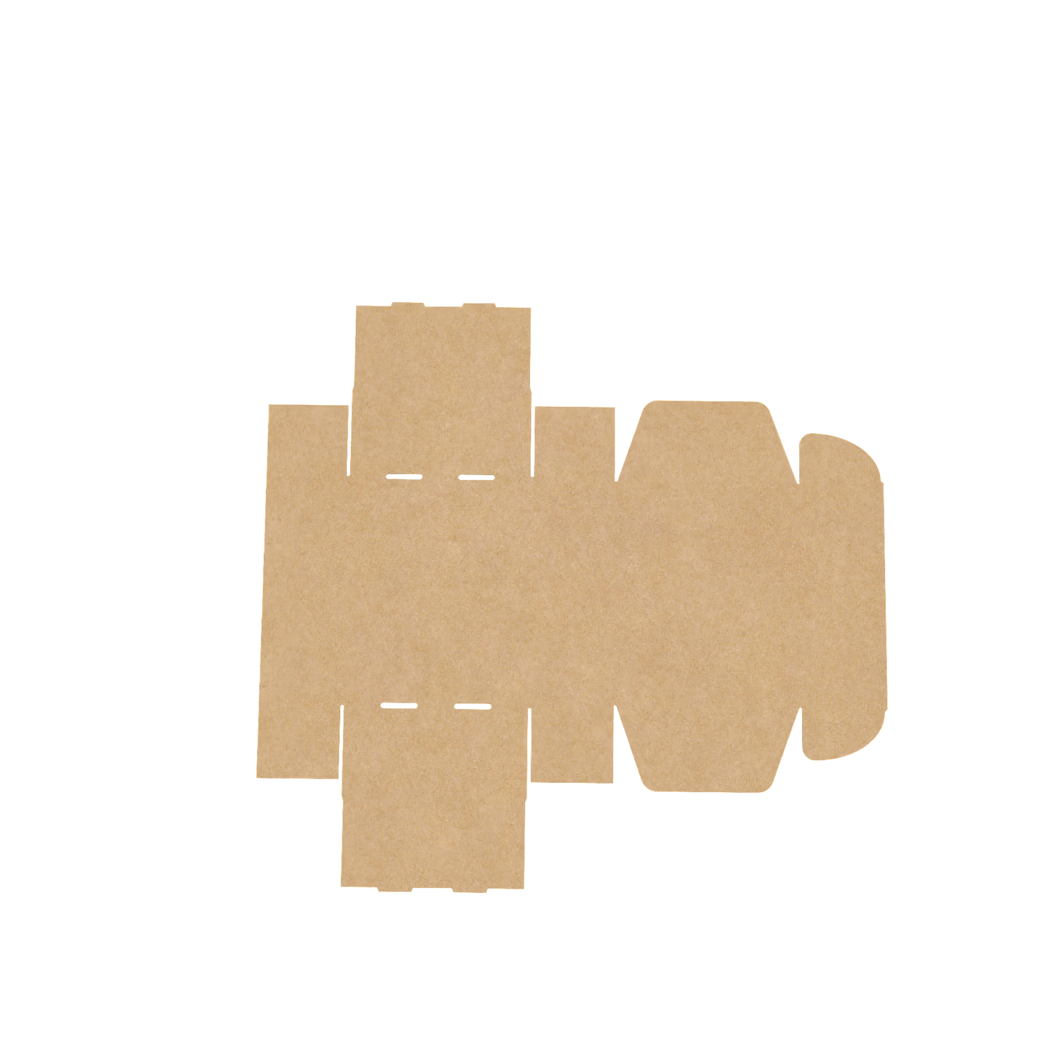 Natural kraft mailer box flat layout displaying full structural design for packaging reference