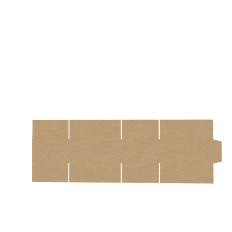 Natural kraft A4 medium carton box flat view displaying design structure and fold lines