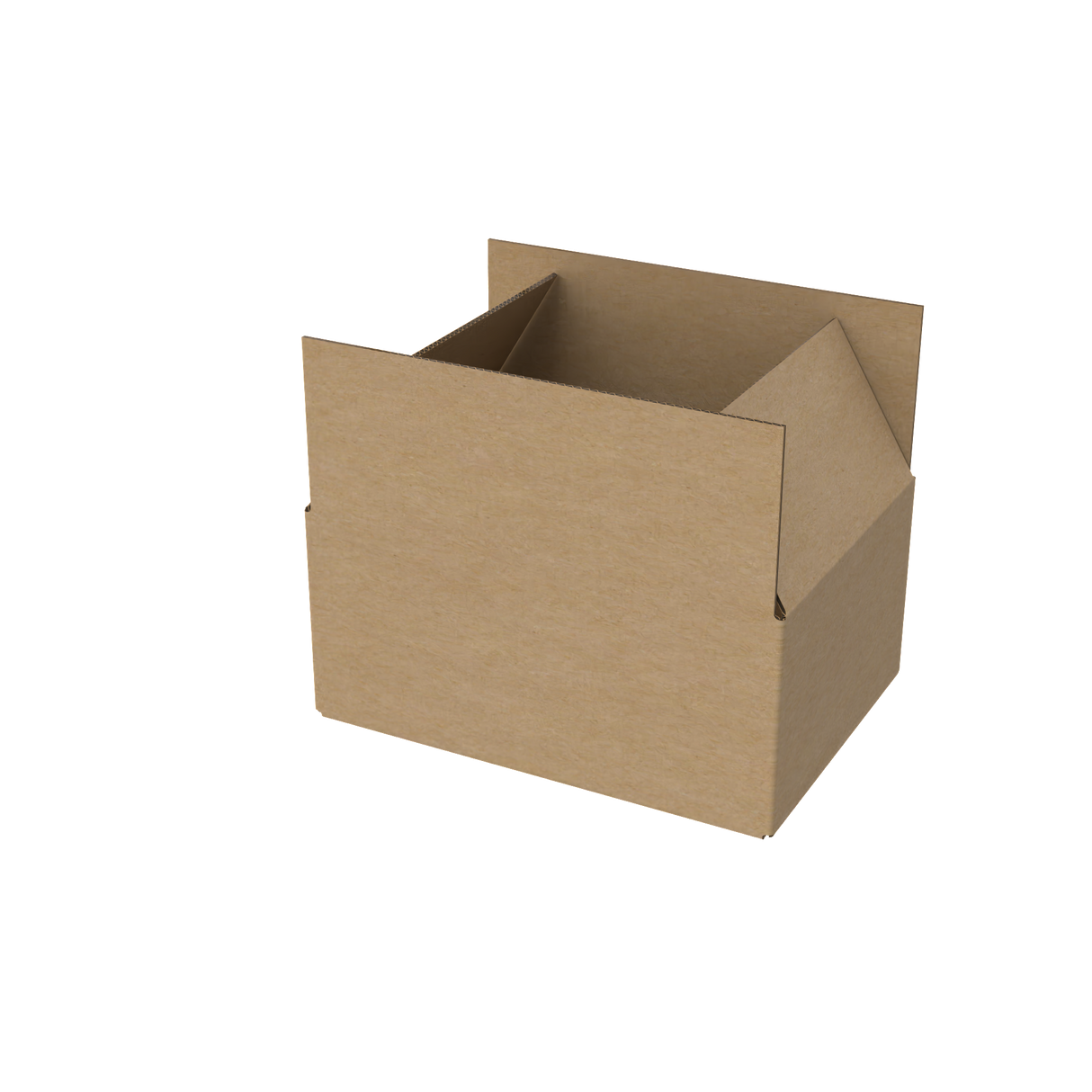 Natural kraft A4 medium carton box open to show interior for secure product shipping