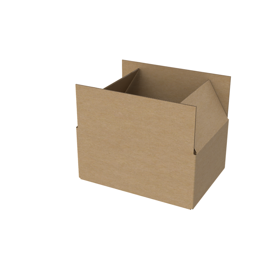 Natural kraft A4 medium carton box open to show interior for secure product shipping