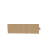 Natural kraft A4 small carton box flat view displaying design layout and structure