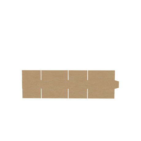 Natural kraft A4 small carton box flat view displaying design layout and structure