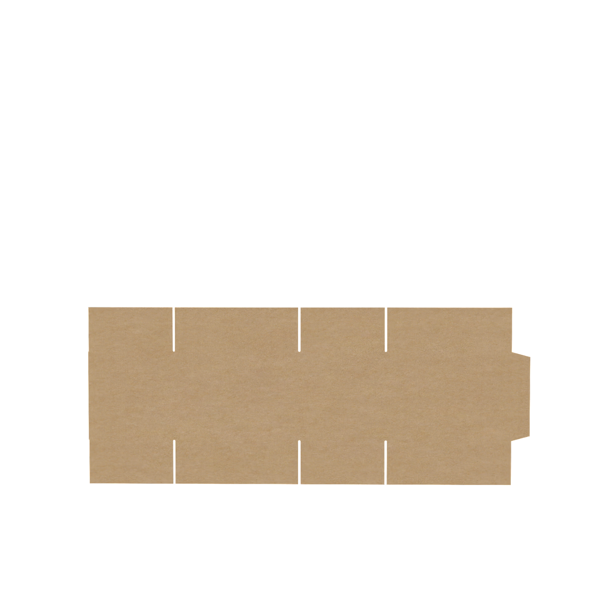 Natural kraft A4 standard carton box flat view displaying layout and fold lines for assembly