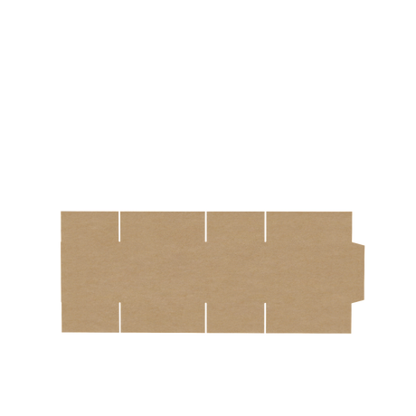 Natural kraft A4 standard carton box flat view displaying layout and fold lines for assembly