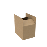Natural kraft A4 standard carton box open to show interior space for safe product shipping