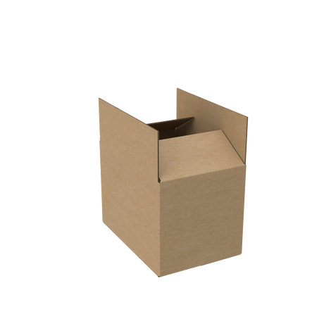 Natural kraft A4 standard carton box open to show interior space for safe product shipping