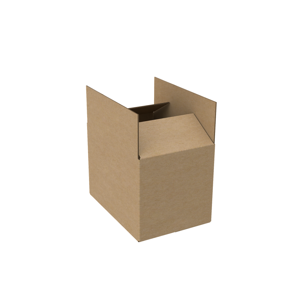 Natural kraft A4 standard carton box open to show interior space for safe product shipping