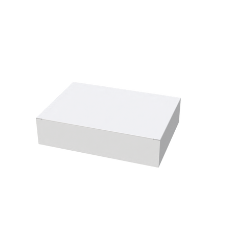 White A5 mailer box closed – compact packaging for e-commerce shipping and postage