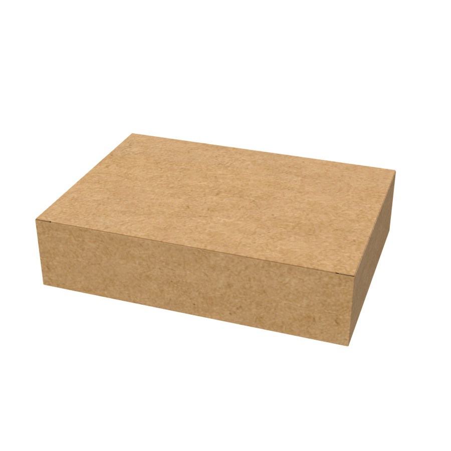 Natural kraft A5 mailer box closed – eco-friendly, compact solution for online shipping