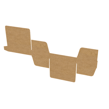 Natural kraft A5 mailer box flat layout showing structural design and dimensions