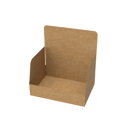 Natural kraft A5 mailer box open to reveal interior for secure small item packaging