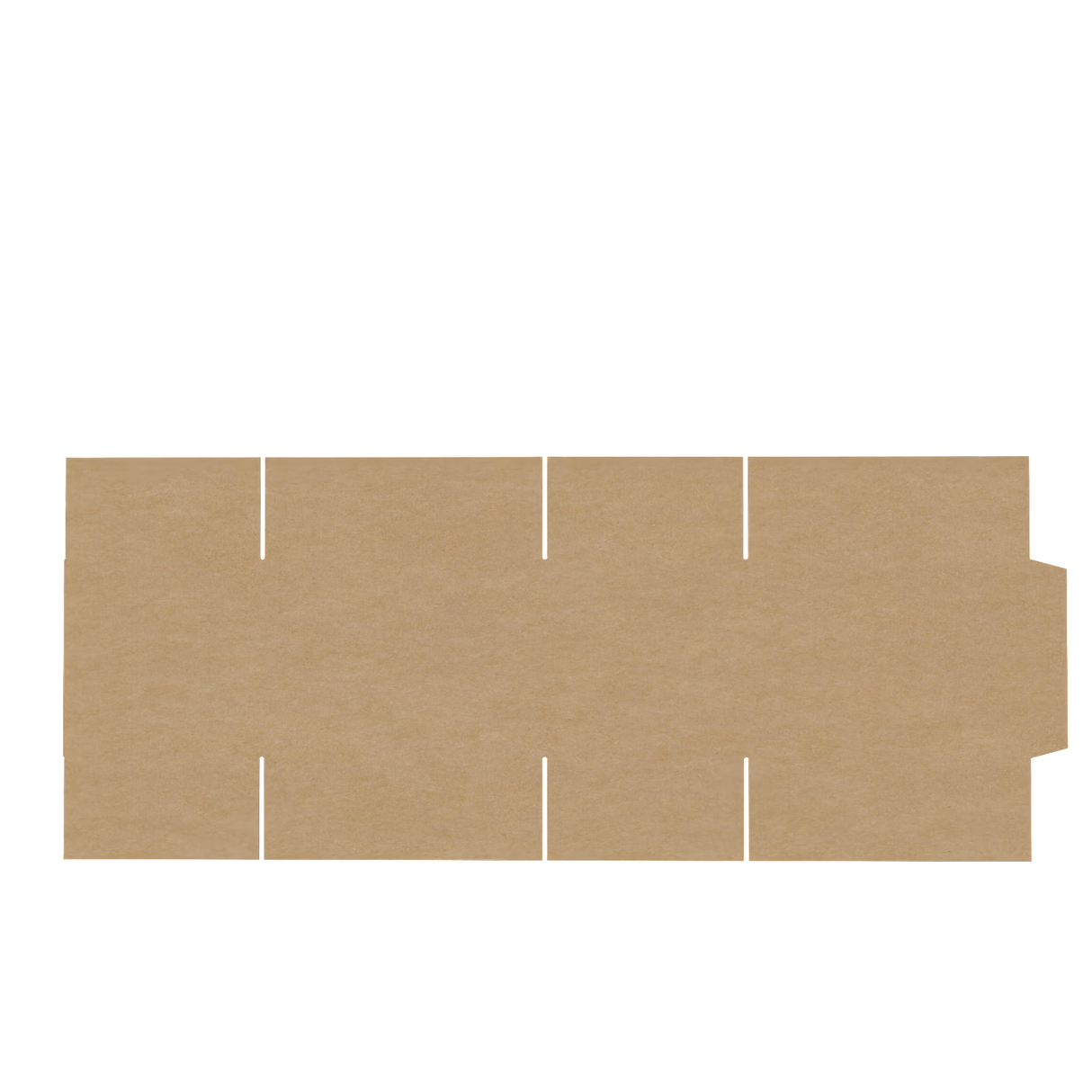 Natural kraft B5 carton box flat view showing full layout and packaging structure