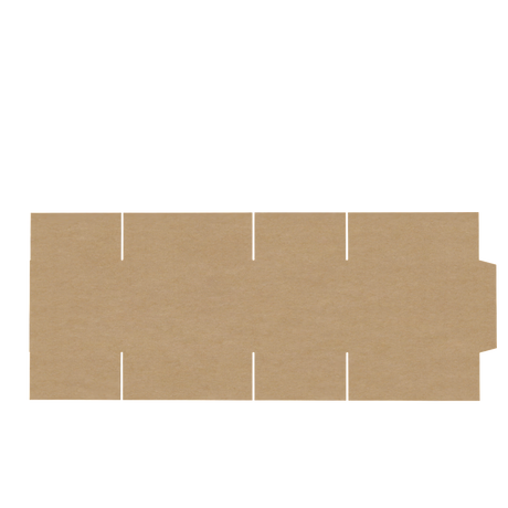 Natural kraft B5 carton box flat view showing full layout and packaging structure