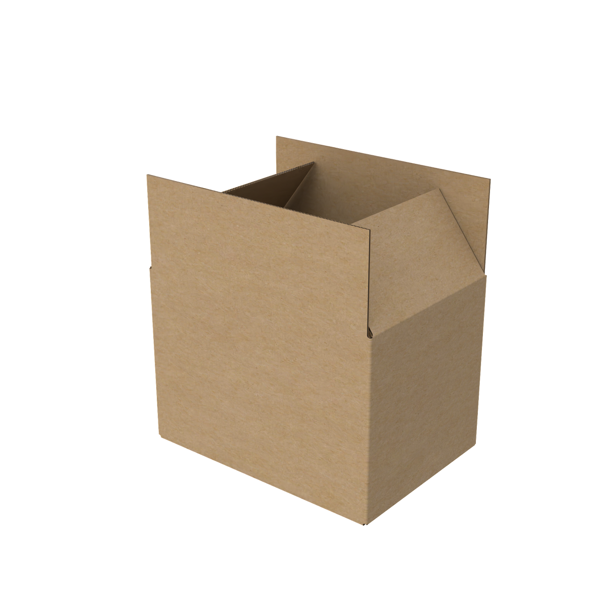 Natural kraft B5 carton box open to reveal interior suited for reliable item shipping