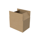 Natural kraft B5 carton box open to reveal interior suited for reliable item shipping