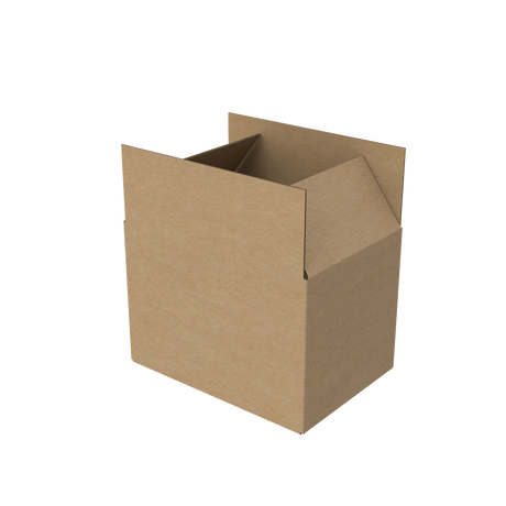 Natural kraft B5 carton box open to reveal interior suited for reliable item shipping