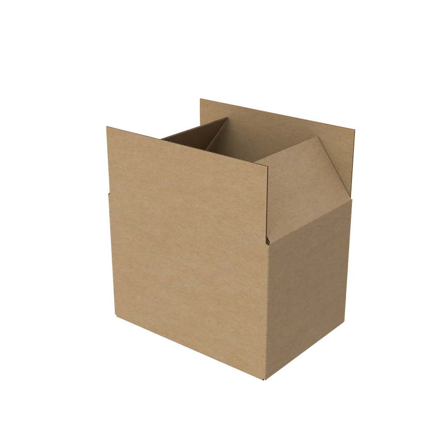 Natural kraft B5 carton box open to reveal interior suited for reliable item shipping