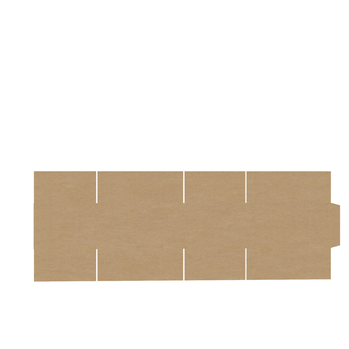 Natural kraft double A4 carton box flat view showing complete layout and box structure