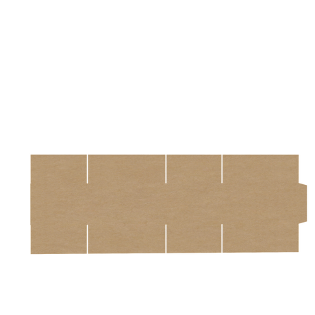 Natural kraft double A4 carton box flat view showing complete layout and box structure