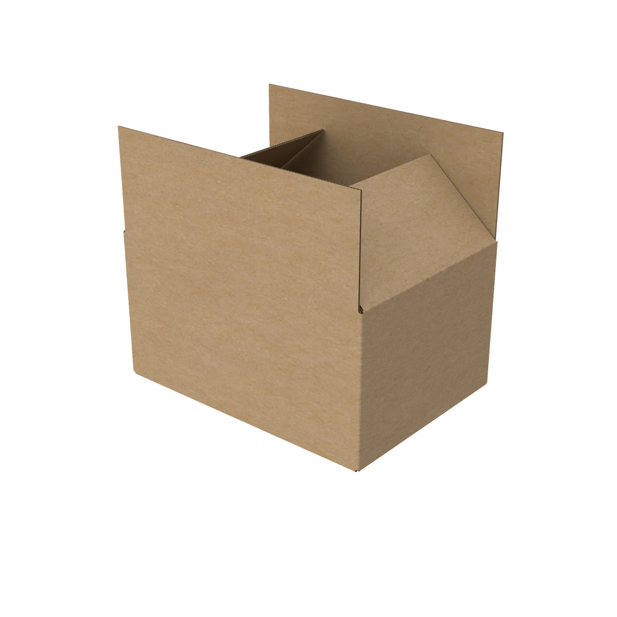Natural kraft double A4 carton box open to show durable interior for secure packaging