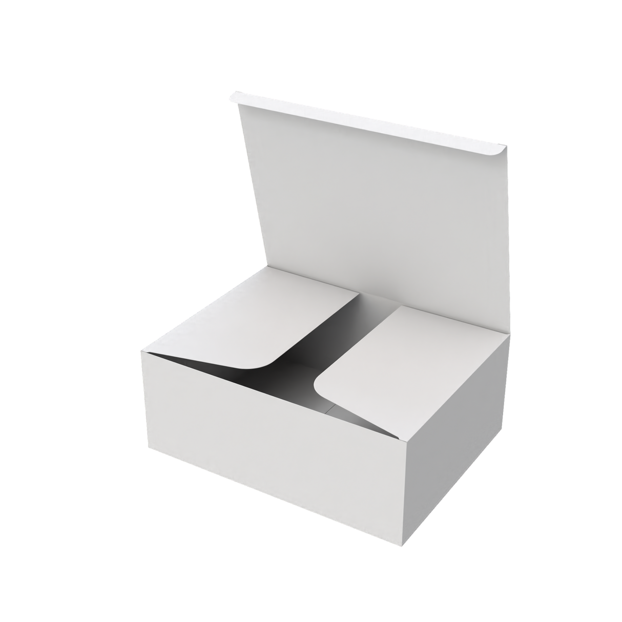 White extra-large mailer box open to show spacious interior for oversized product packaging