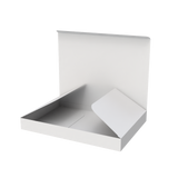 White flat A4 mailer envelope open to show interior space for papers and thin products