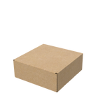 Natural kraft jewellery and small gift mailer box closed for eco-friendly e-commerce packaging
