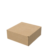 Natural kraft jewellery and small gift mailer box closed for eco-friendly e-commerce packaging