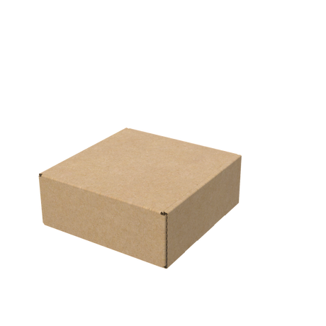 Natural kraft jewellery and small gift mailer box closed for eco-friendly e-commerce packaging