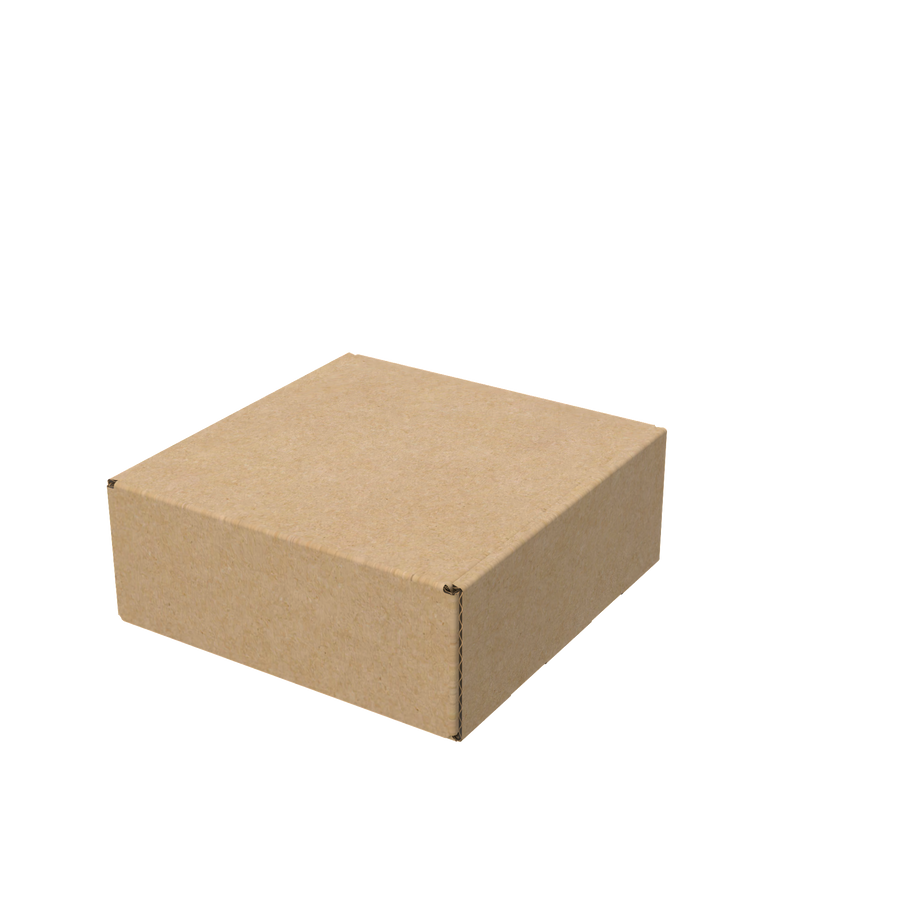 Natural kraft jewellery and small gift mailer box closed for eco-friendly e-commerce packaging