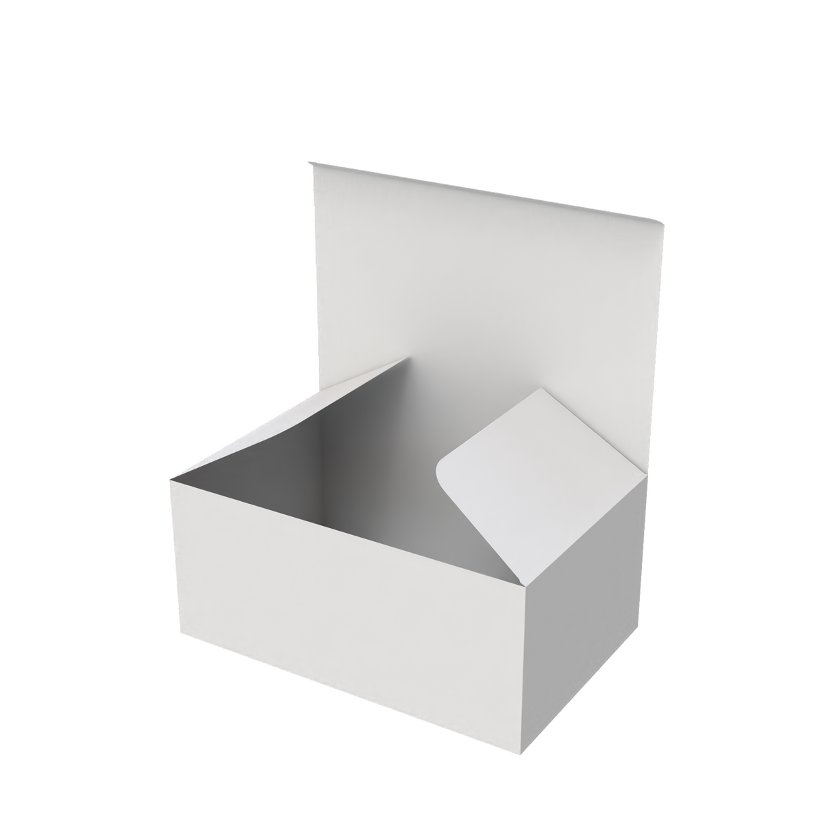 White jumbo mailer box open to show spacious interior for large prints and blueprints