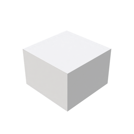White large square cake and gift box closed for elegant presentation and secure packaging