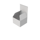 White large square gift box open to reveal spacious interior for cake or gift presentation