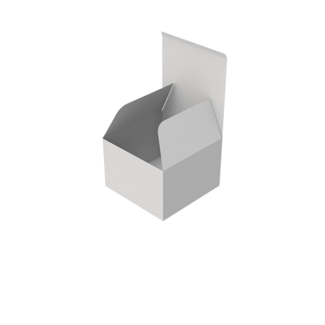 White large square gift box open to reveal spacious interior for cake or gift presentation