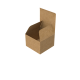 Natural kraft square gift box open to show interior space for cakes, gifts, or presentation