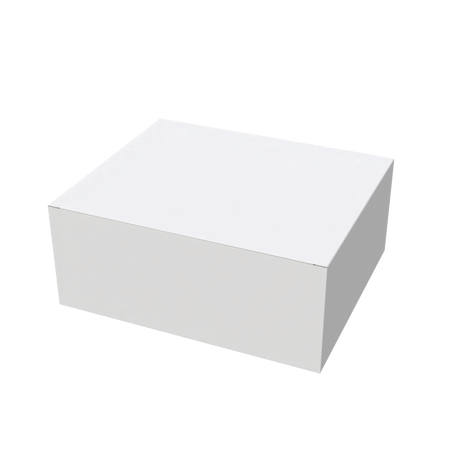 White large universal e-commerce mailer box closed for secure shipping of bulky items