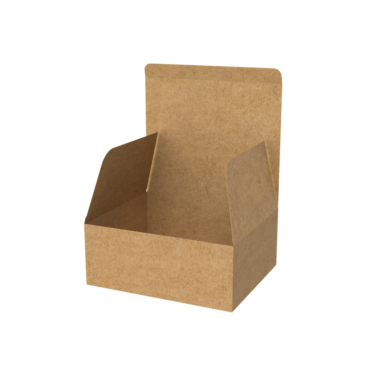 Natural kraft e-commerce mailer box open to reveal large interior for versatile product packing