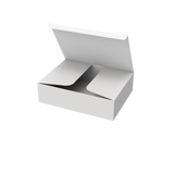 White large mailer box open to show spacious interior for versatile product packaging