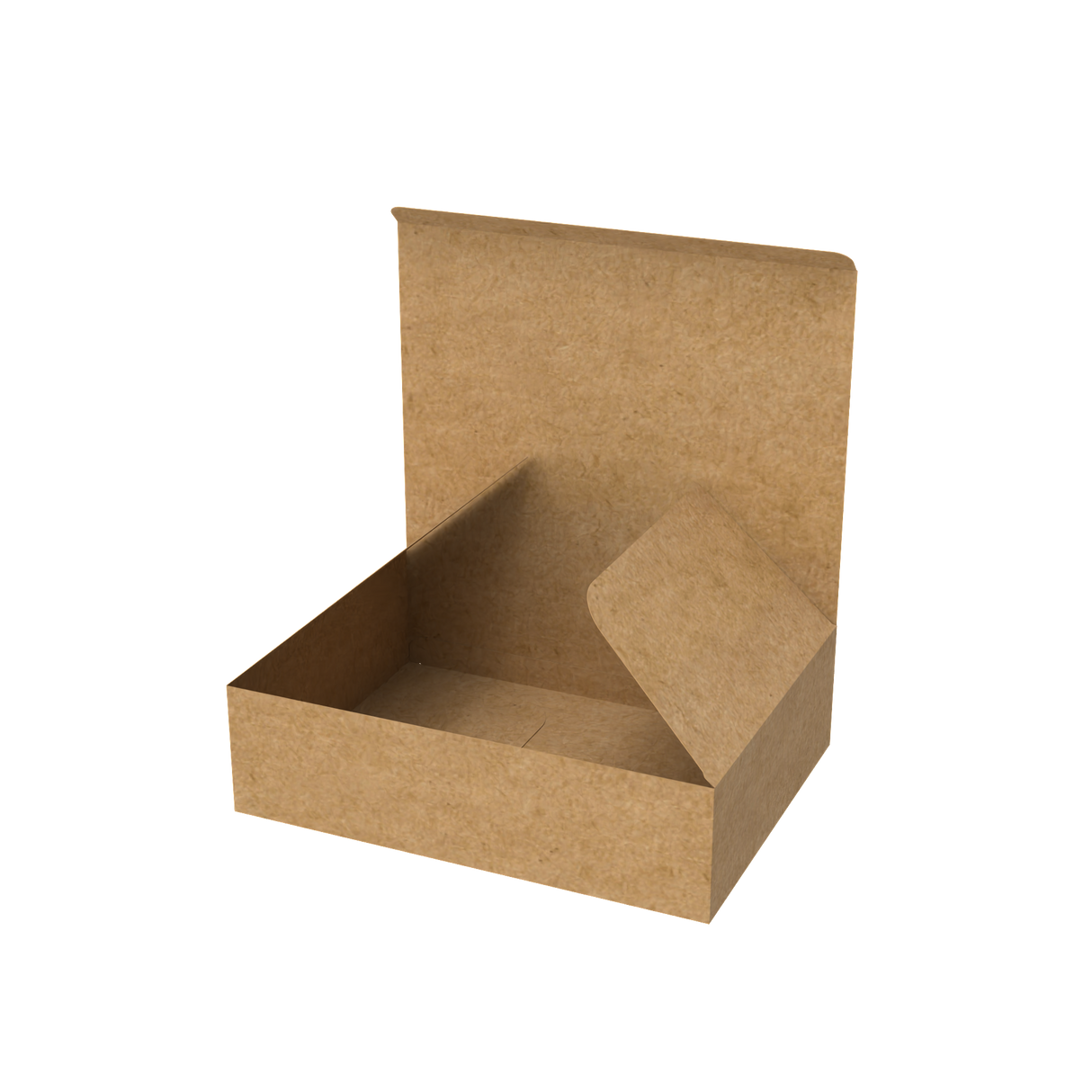 Natural kraft mailer box open to reveal interior space for versatile and secure packing