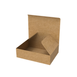 Natural kraft mailer box open to reveal interior space for versatile and secure packing