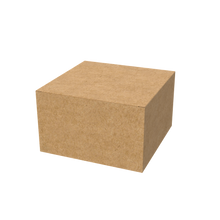 Natural kraft medium square cake box mailer closed for eco-friendly baked goods packaging
